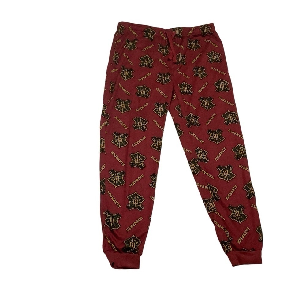 Harry Potter Hogwarts Sleep Pants Pajamas Size Medium Burgundy Wizarding World